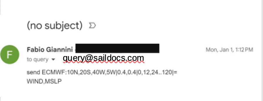 SailDocs email query.